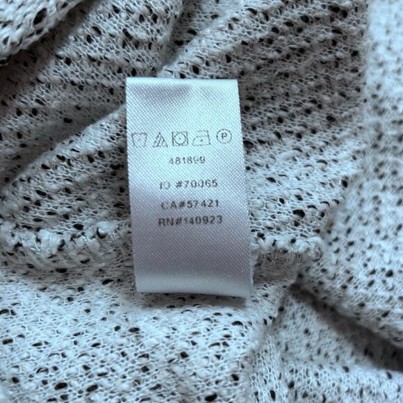Loft Black & White Heathered Curved Hem Crewneck Sweatshirt Texture Size Medium - Picture 9 of 9